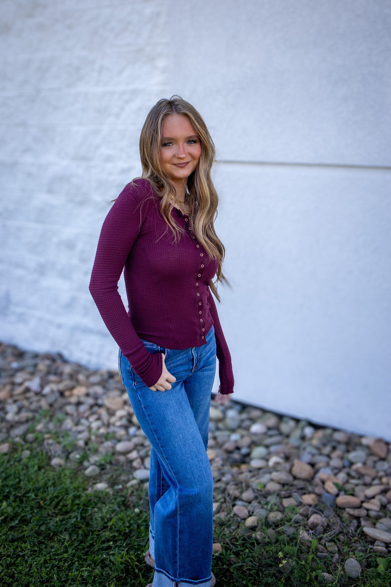 Hidden - LOGAN- Medium Wash Cuffed Stretch Dad Jean