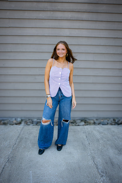 Coastal Stripe Black & White Top