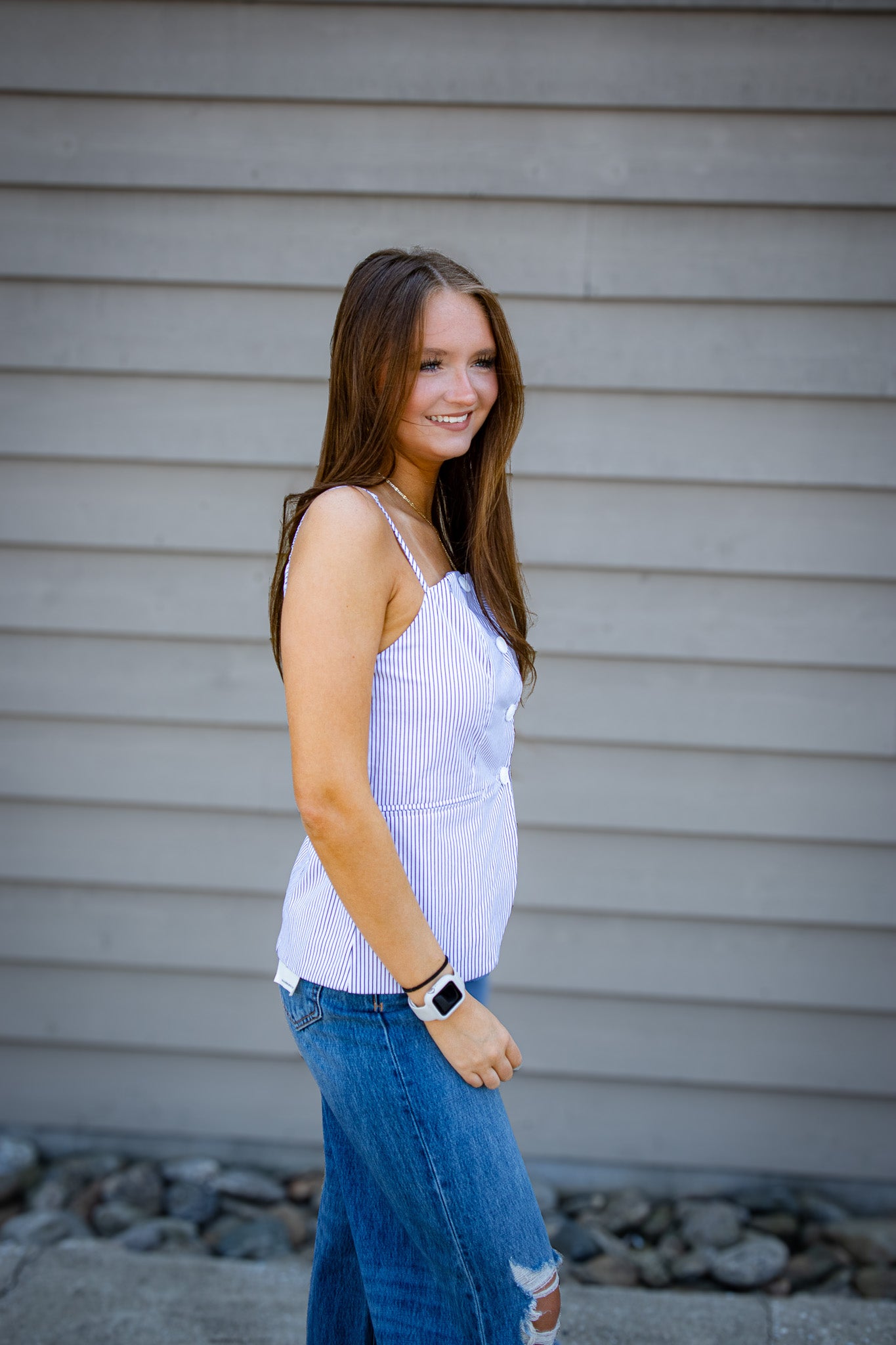 Coastal Stripe Black & White Top