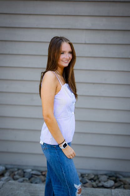 Coastal Stripe Black & White Top