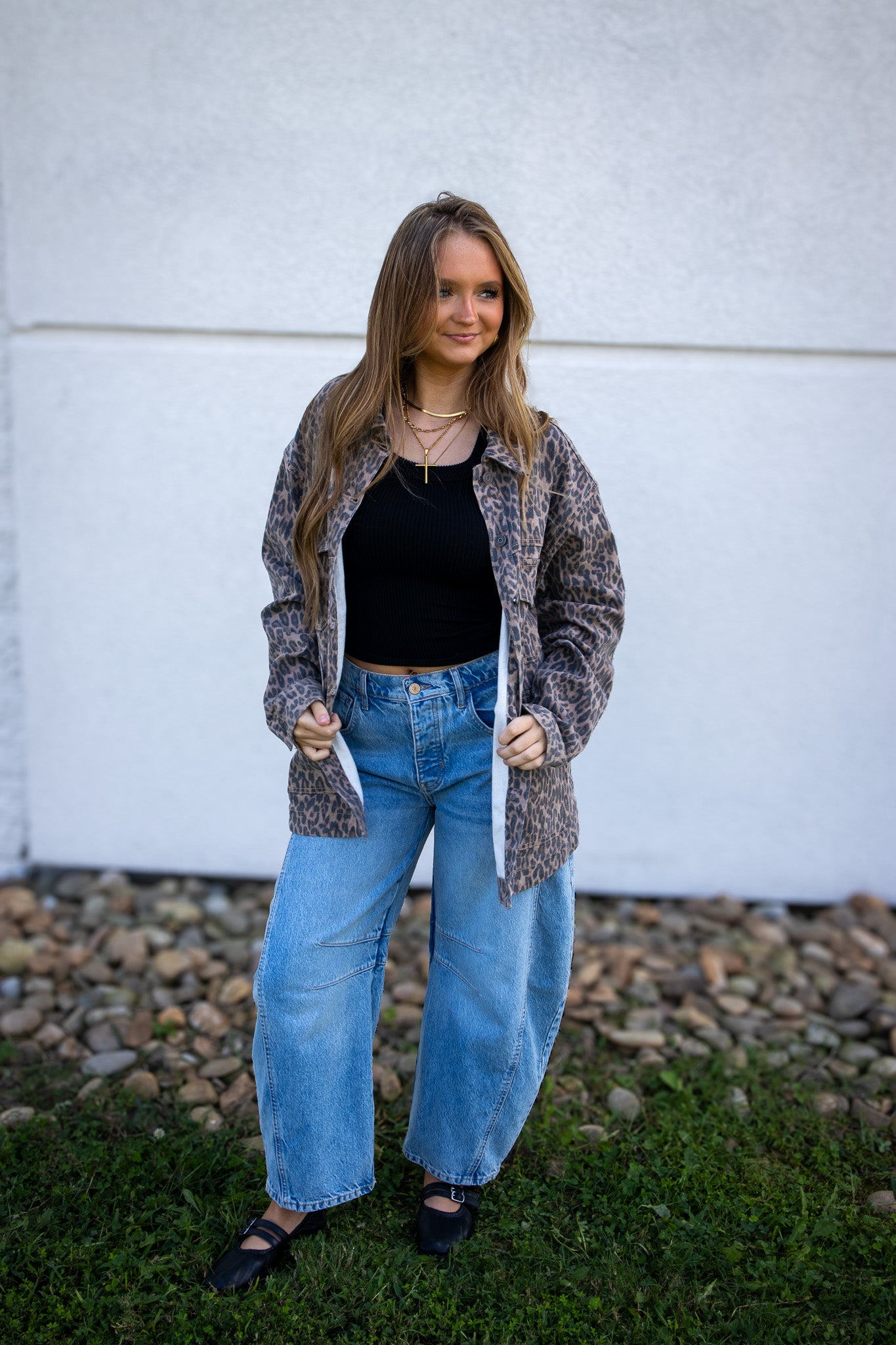 Hidden - ABBEY -  Cheetah Print Oversized Shacket