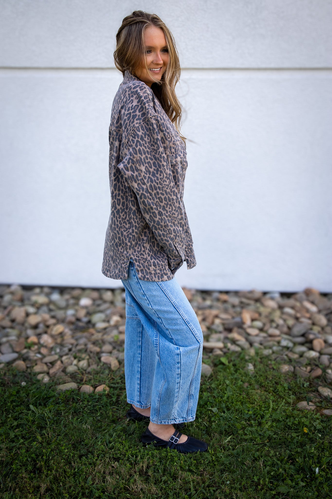 Hidden - ABBEY -  Cheetah Print Oversized Shacket