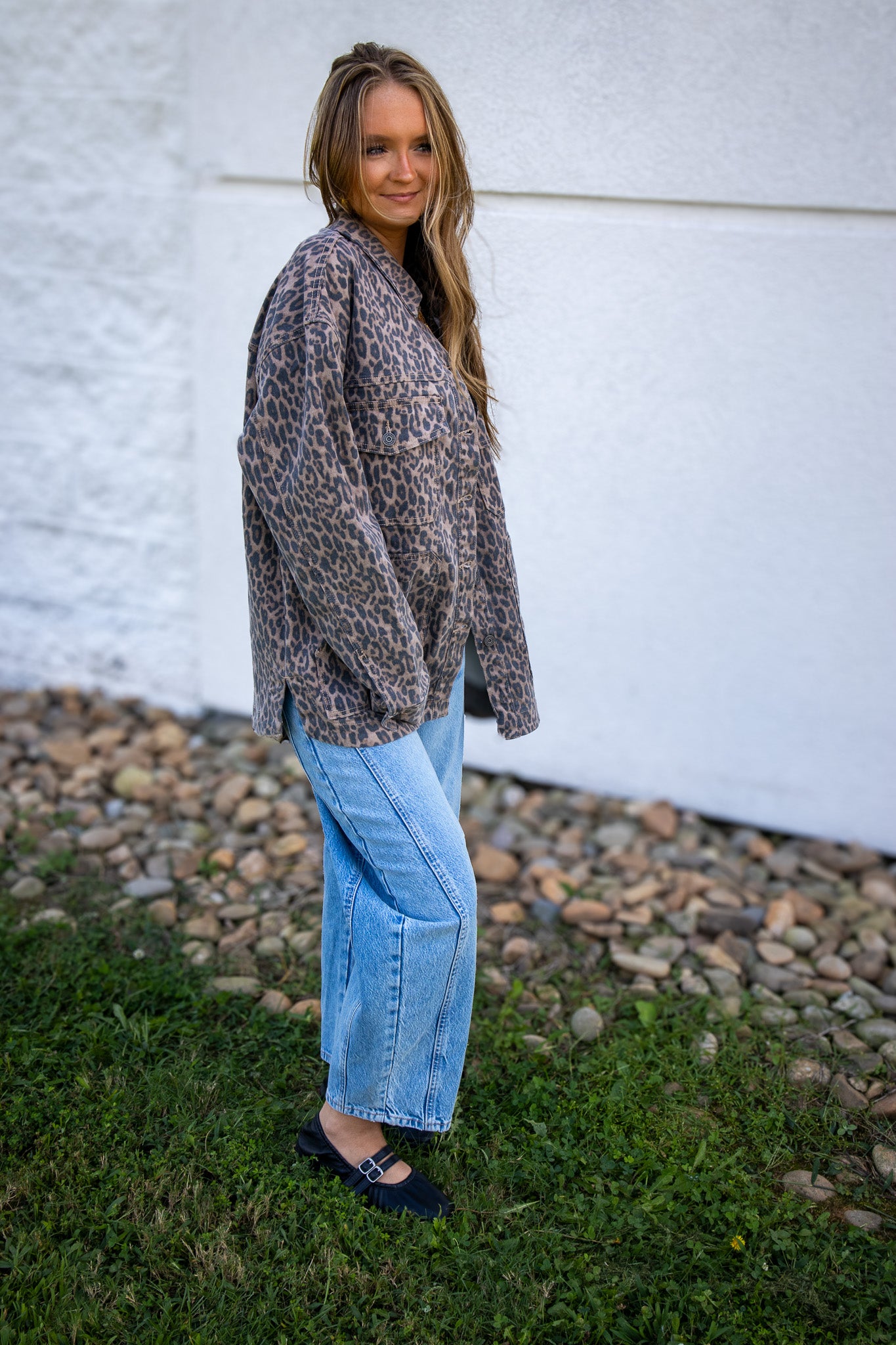 Hidden - ABBEY -  Cheetah Print Oversized Shacket