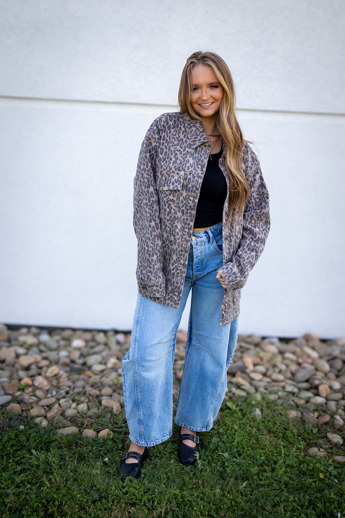 Hidden - ABBEY -  Cheetah Print Oversized Shacket