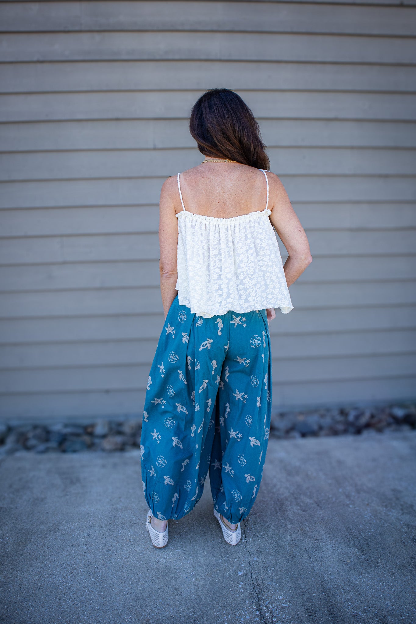 Free People - Moonflower Printed Balloon Pants - UNDER THE SEA
