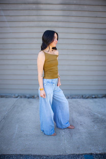 Free People - Round Two Seamless Asymmetrical Tank - MOSSWOOD