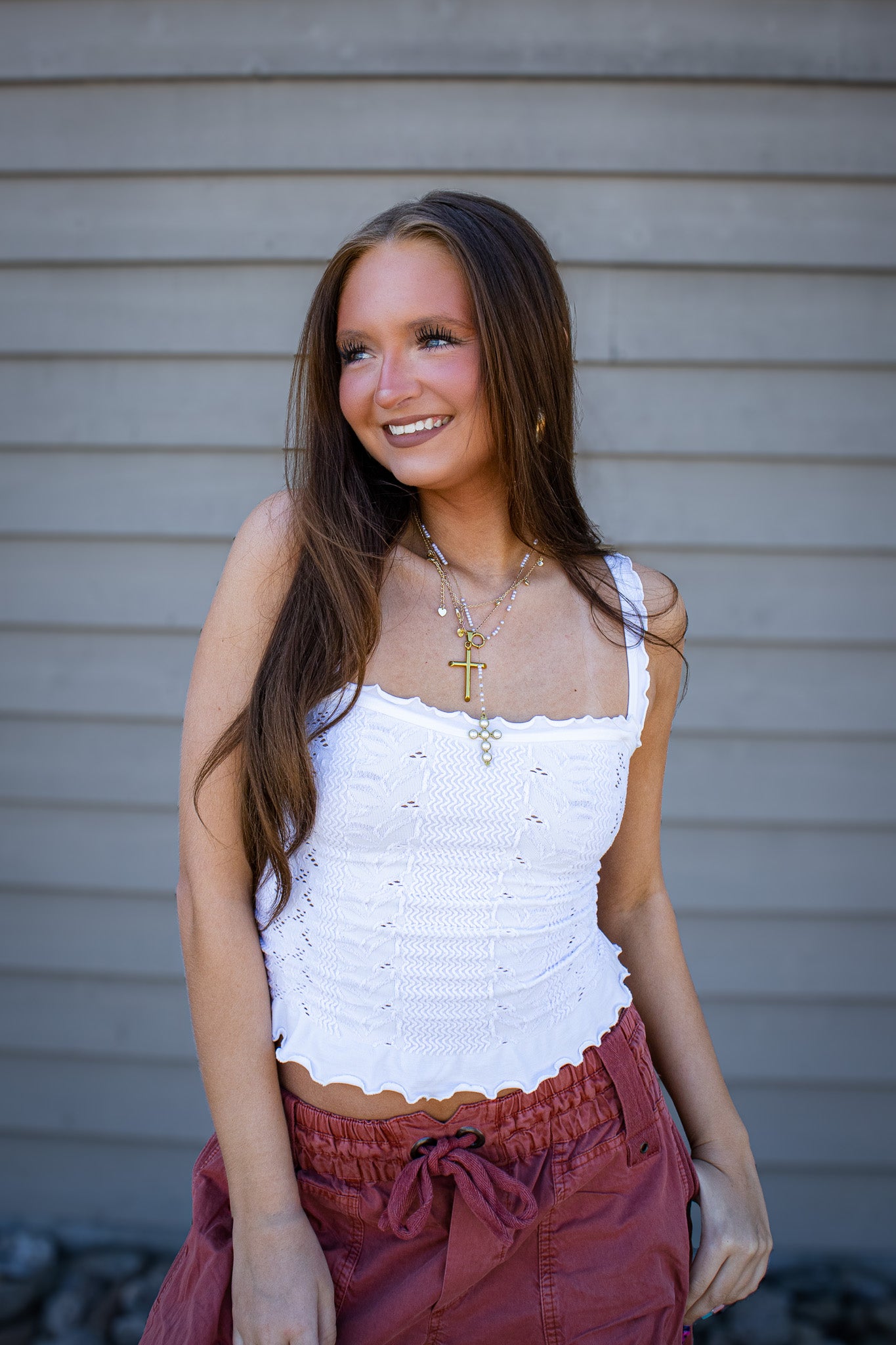 Free People - So Soft Frill Square Neck Tank - CLEAN IVORY