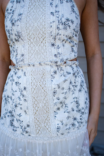 Ivory Garden Halter Dress