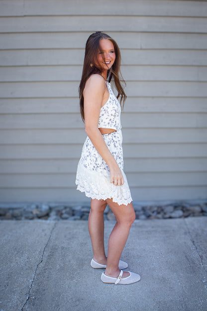 Ivory Garden Halter Dress