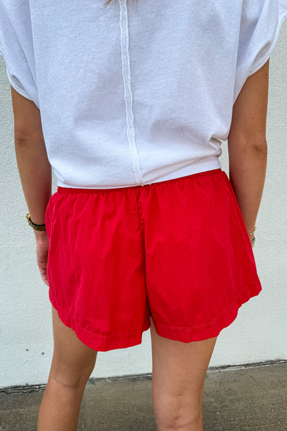 Free People-  On The Go Run Shorts - Victory Red