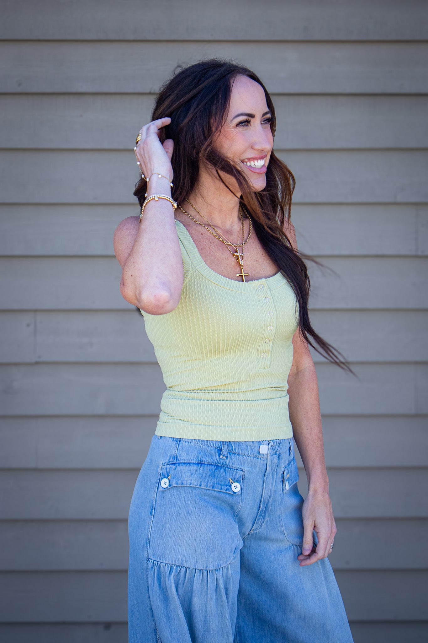 Free People Clean Slate Henley Tank – Winter Pear