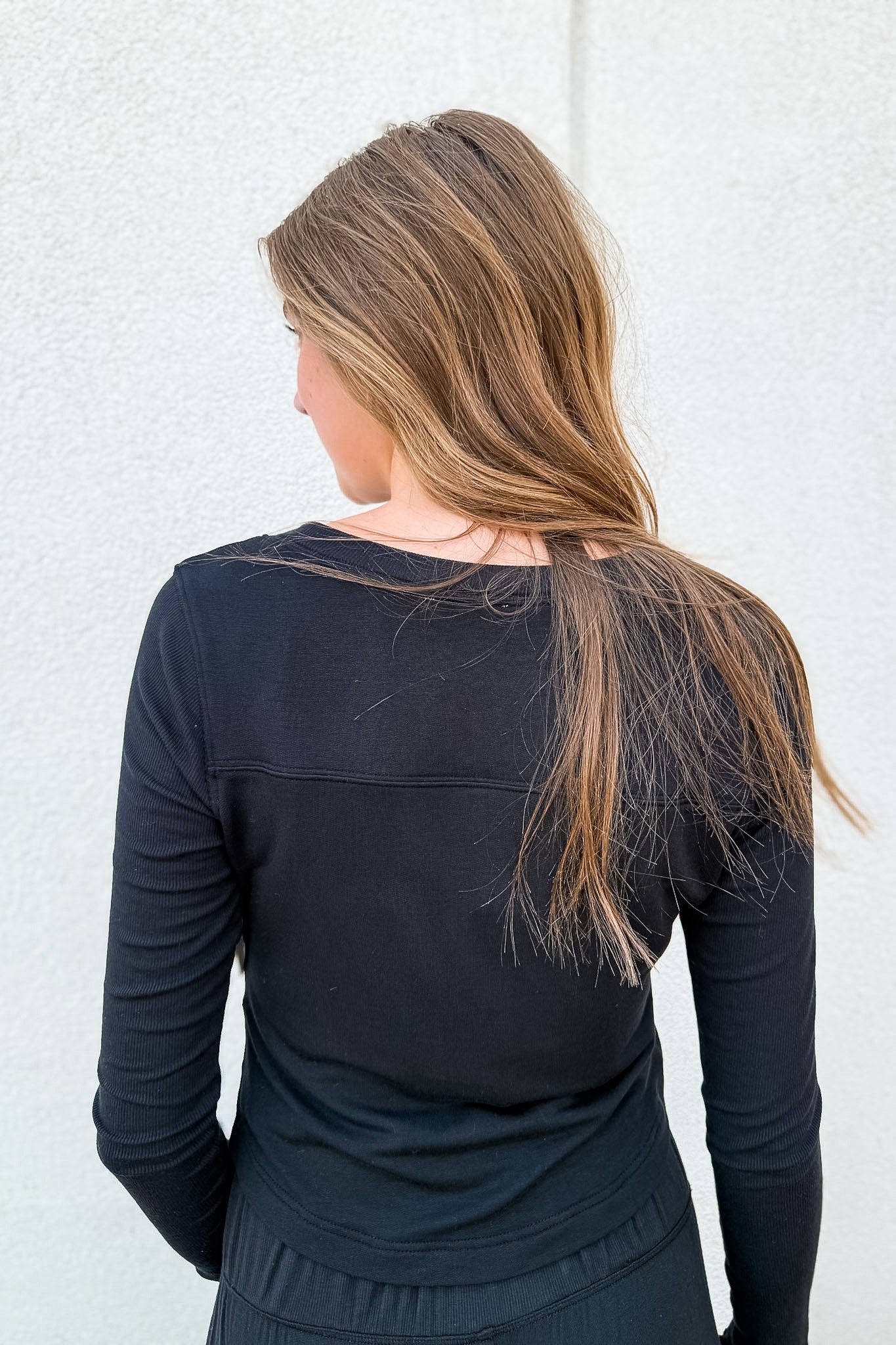 Free People -  Dream State Henley Top - Black