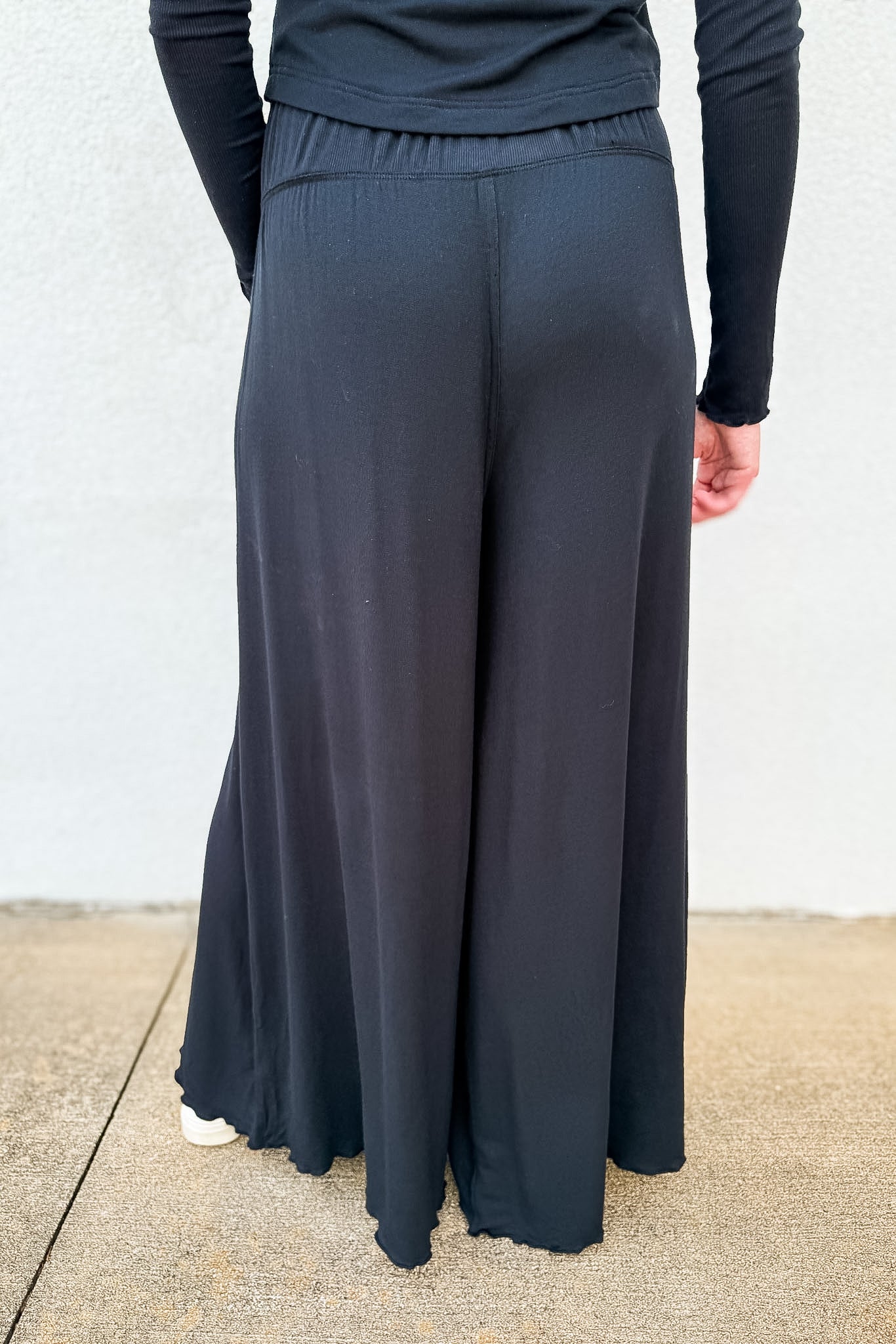 Free People -  Dream State Wide-Leg Pants - BLACK