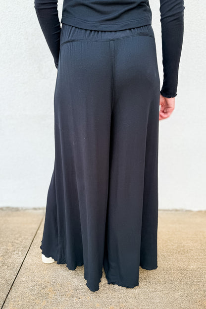 Free People -  Dream State Wide-Leg Pants - BLACK