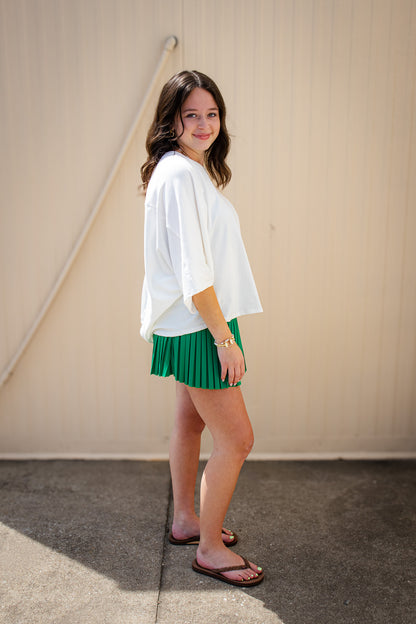 Kelly Green Pleated Tennis Skort