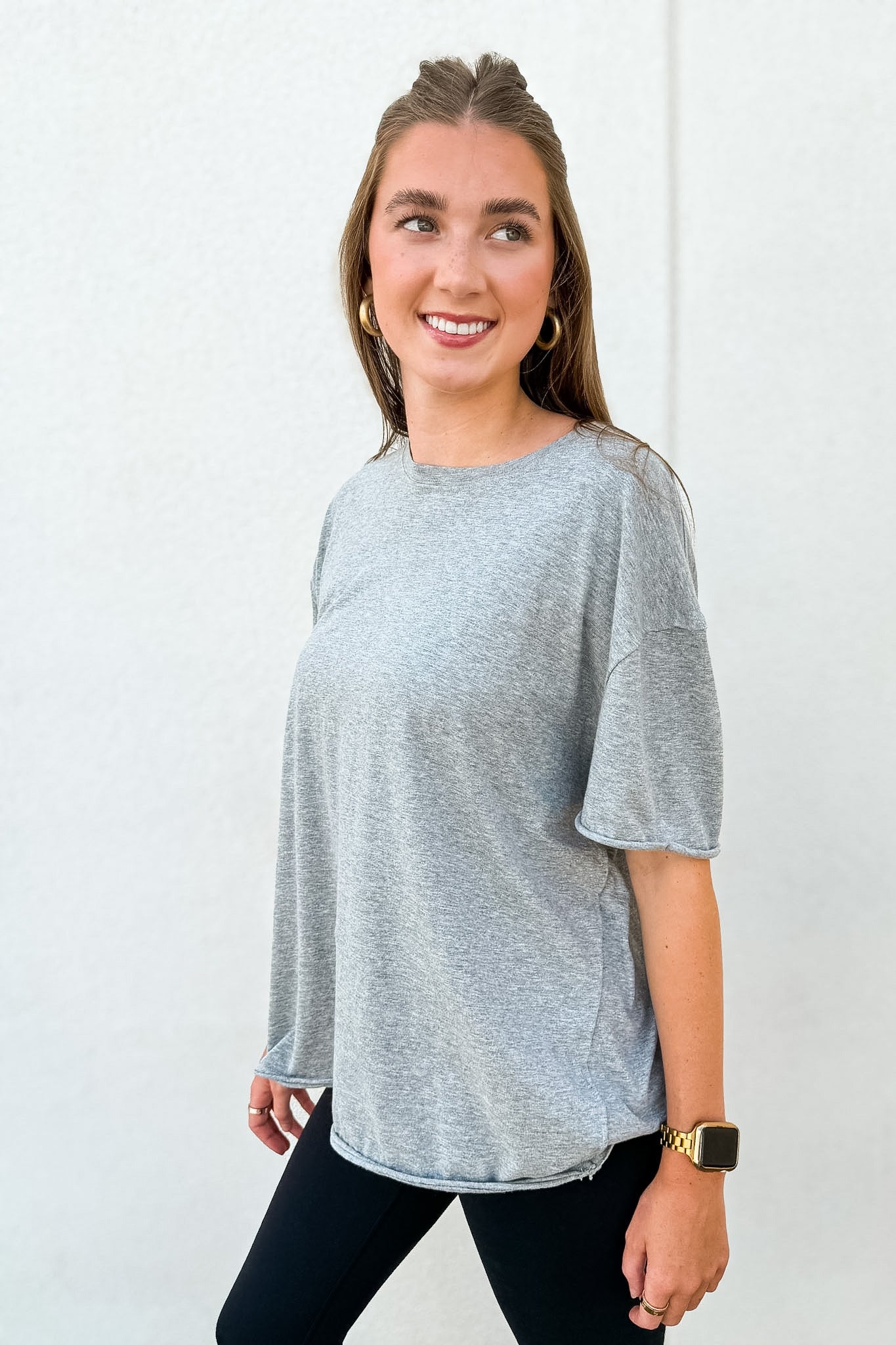 Free People-  We The Free Nina Tee - Heather Grey