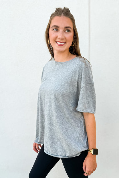 Free People-  We The Free Nina Tee - Heather Grey