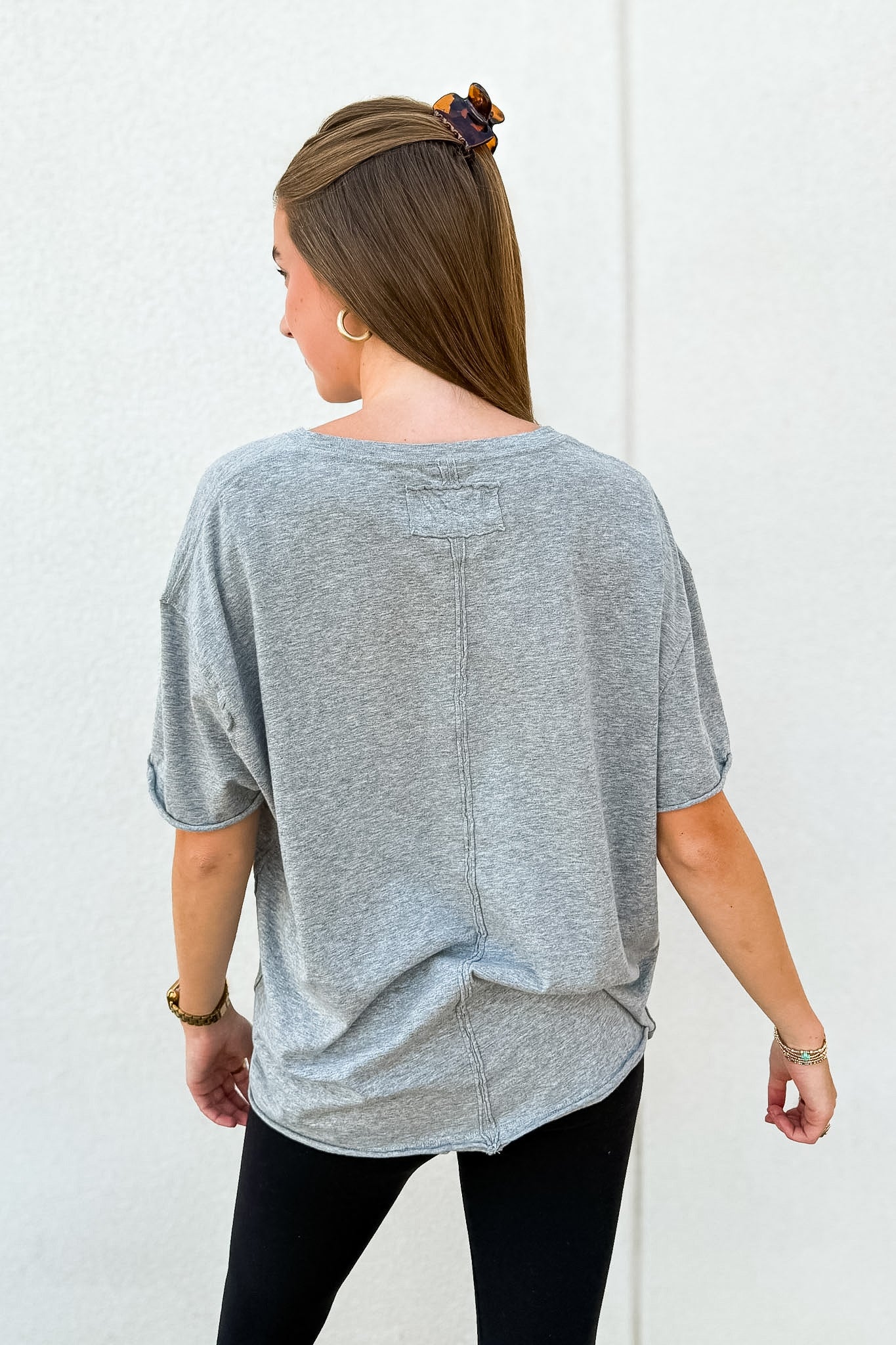 Free People-  We The Free Nina Tee - Heather Grey