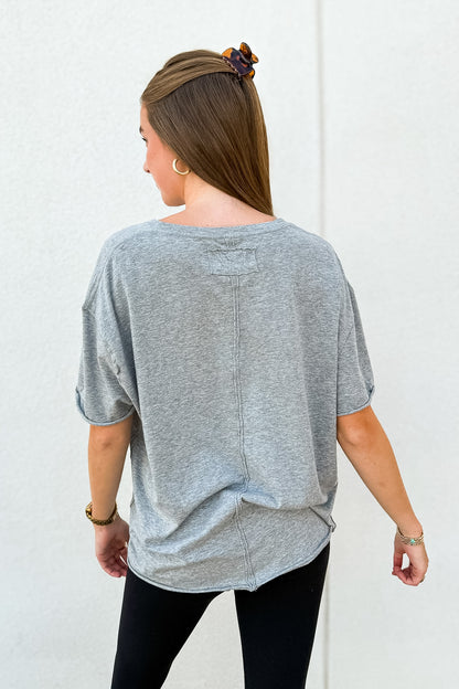Free People-  We The Free Nina Tee - Heather Grey