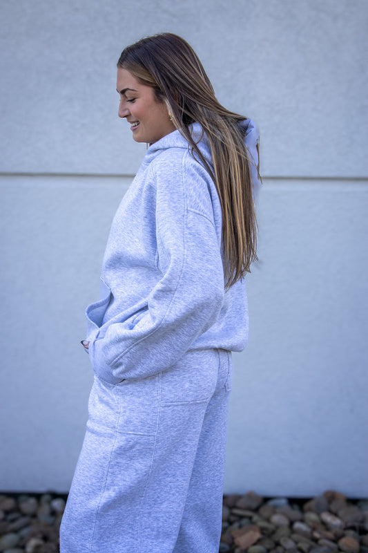 It Girl Oversized Fleece Hoodie - GREY