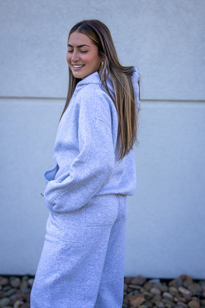 It Girl Oversized Fleece Hoodie - GREY