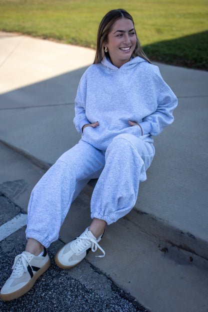 It Girl Oversized Fleece Hoodie - GREY