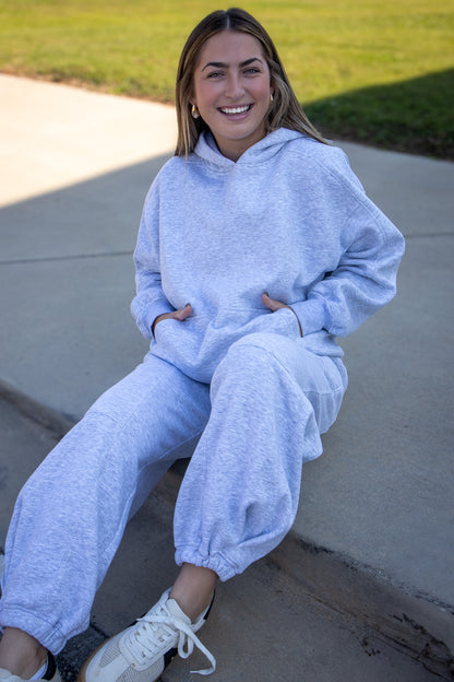 It Girl Oversized Fleece Hoodie - GREY