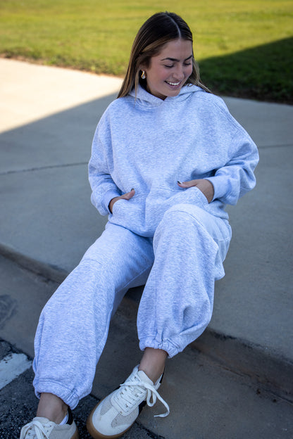 It Girl Oversized Fleece Hoodie - GREY