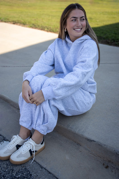 It Girl Oversized Fleece Hoodie - GREY