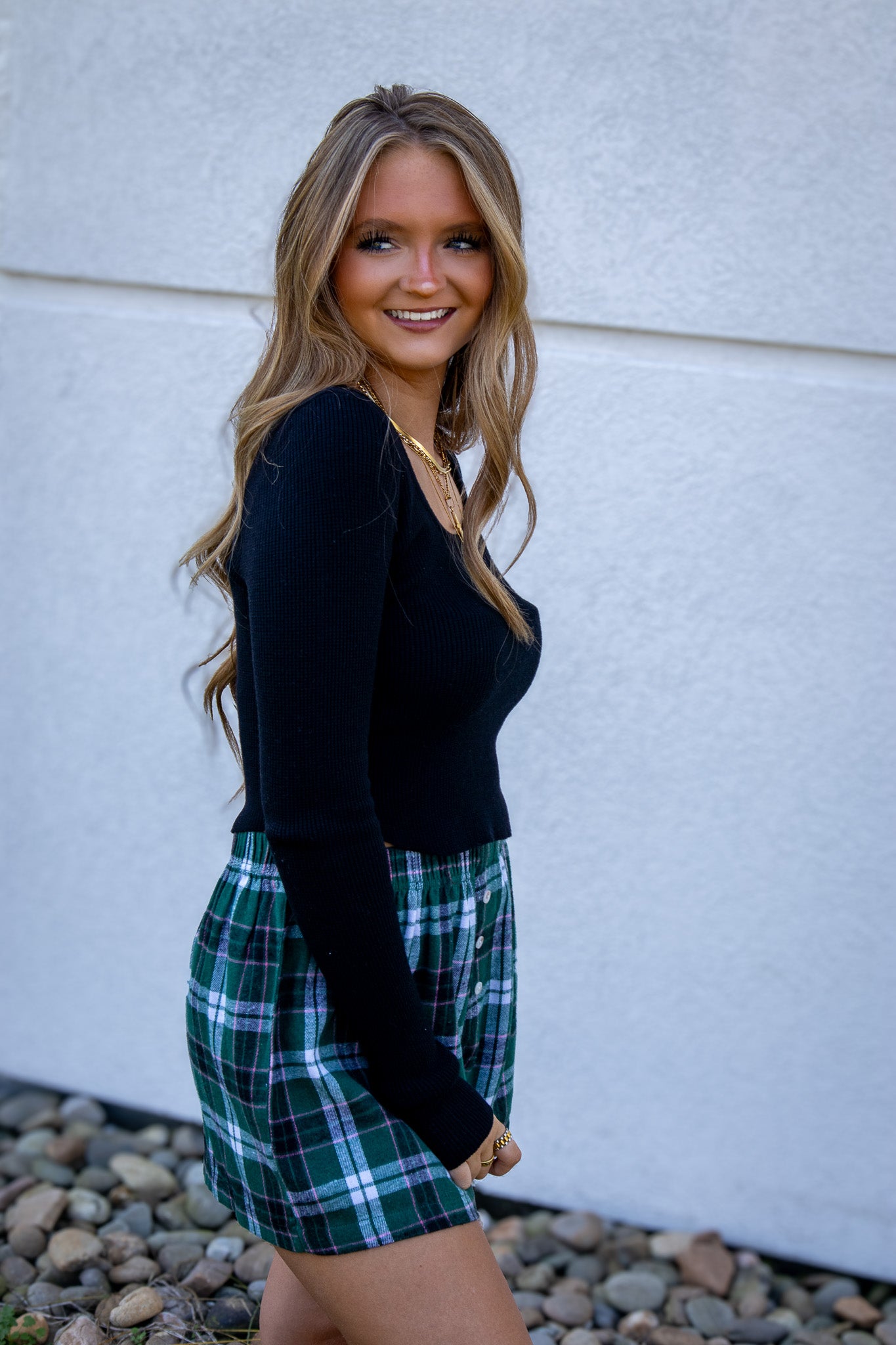 Cozy Cool Plaid Boxer Shorts - GREEN