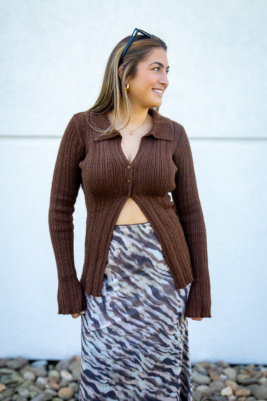 Fall Vibes Brown Top