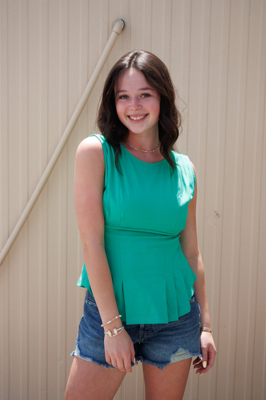 City Chic Tailored Tank Top - GREEN