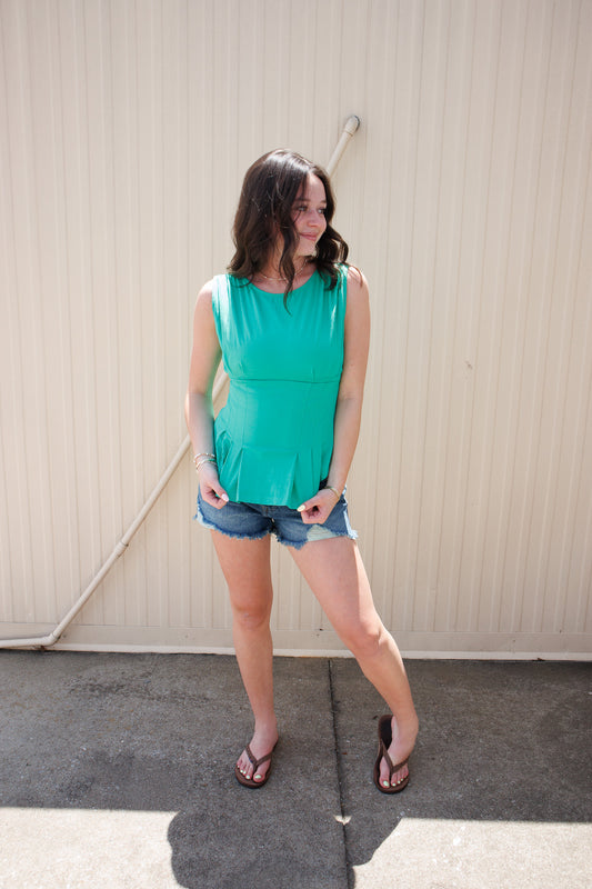 City Chic Tailored Tank Top - GREEN