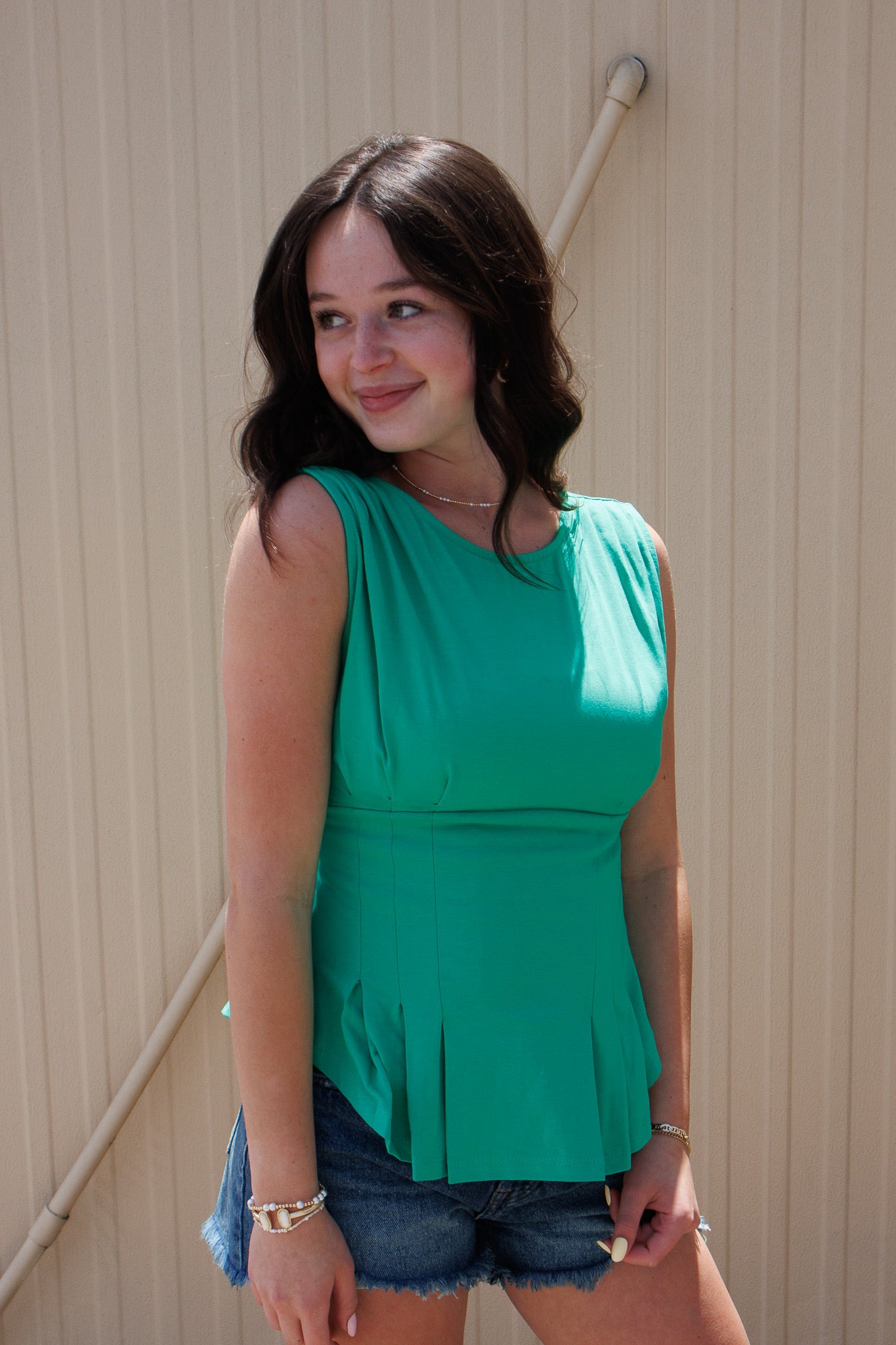 City Chic Tailored Tank Top - GREEN
