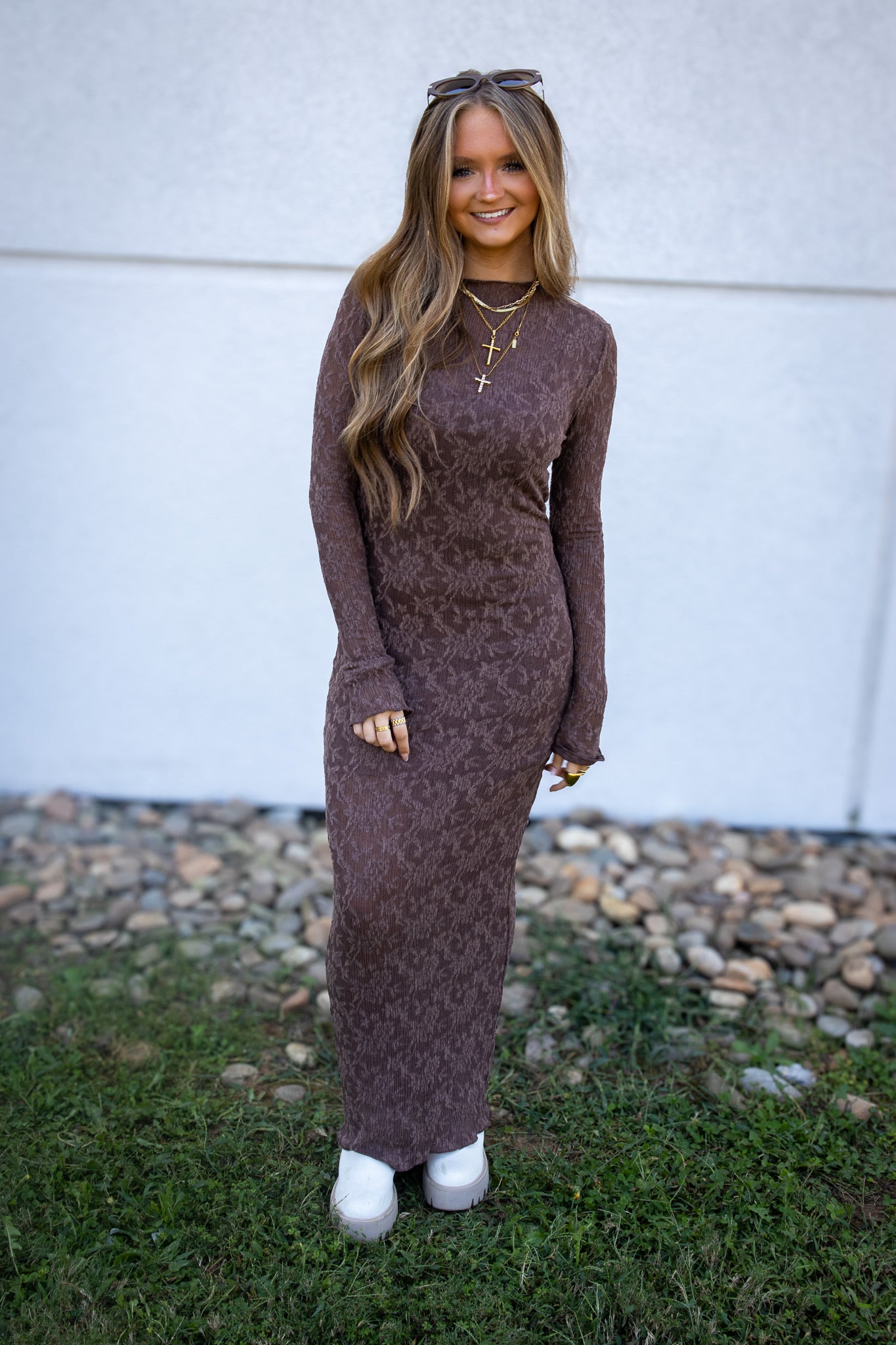 Cocoa Lace Maxi Dress