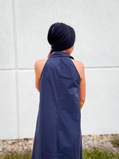 Midnight Coast Navy Midi Dress