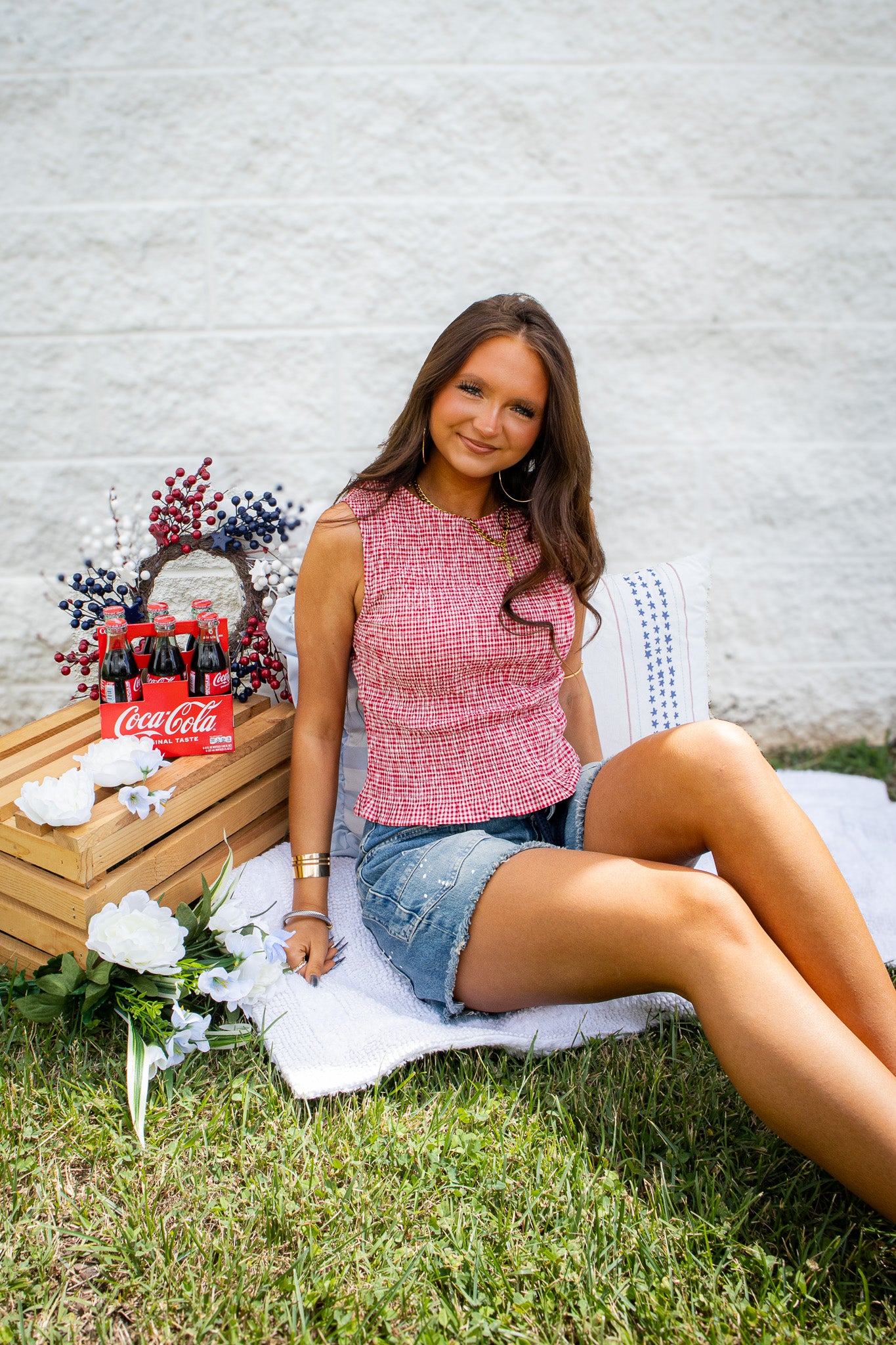Scarlett Red Gingham Top