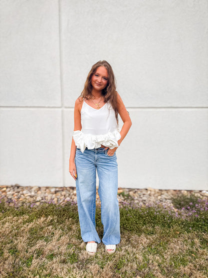 Darling White Bubble Top