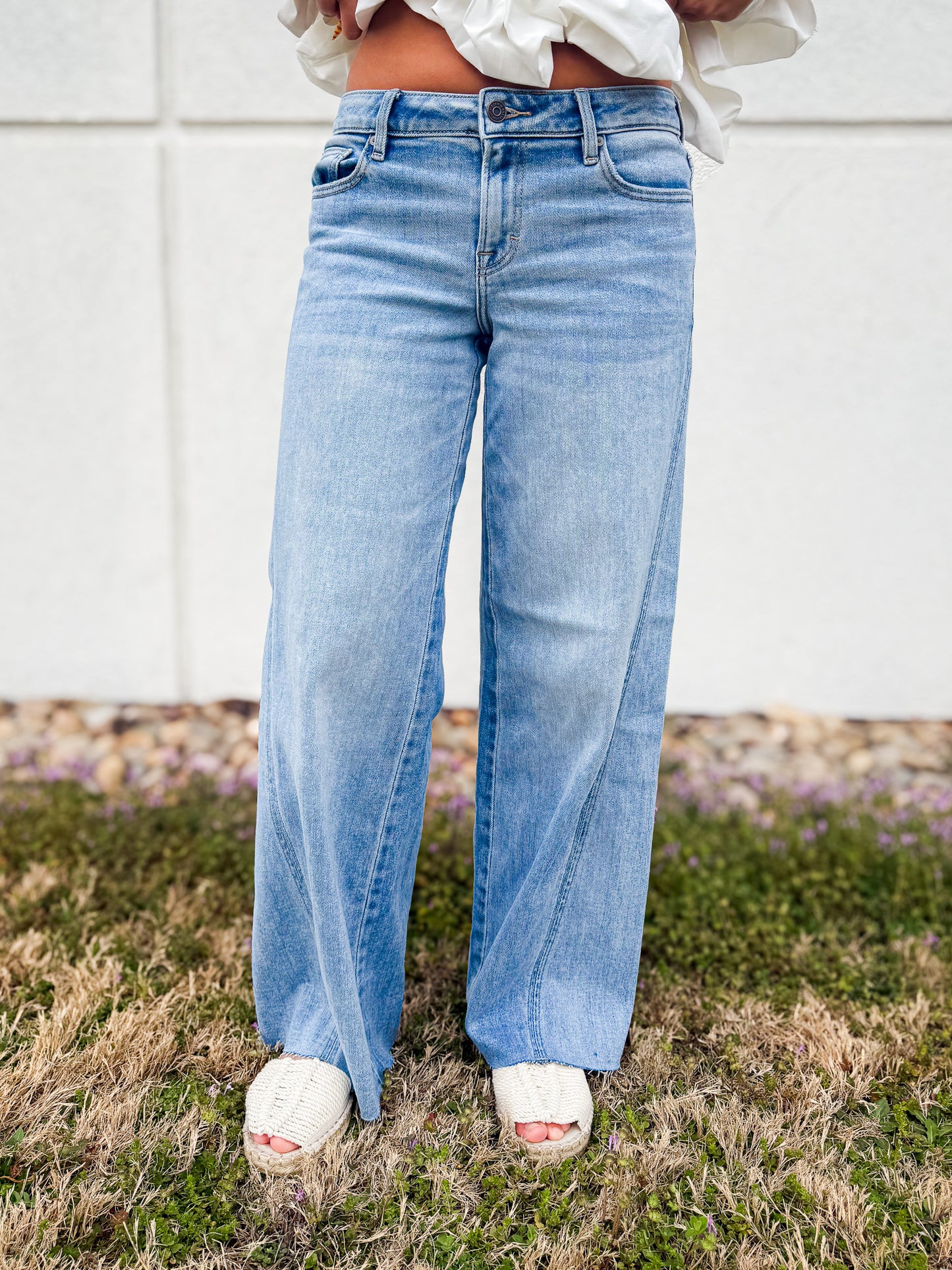 Hidden - Nori Forward Seam Mid Wide Leg Jeans