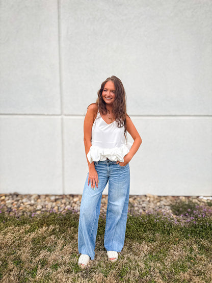 Darling White Bubble Top