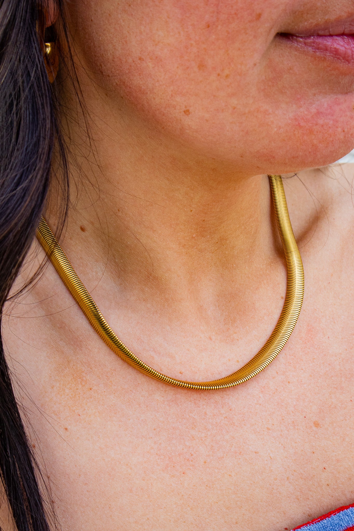 ADORN - Crown of Splendor Chunky Gold Herringbone Necklace