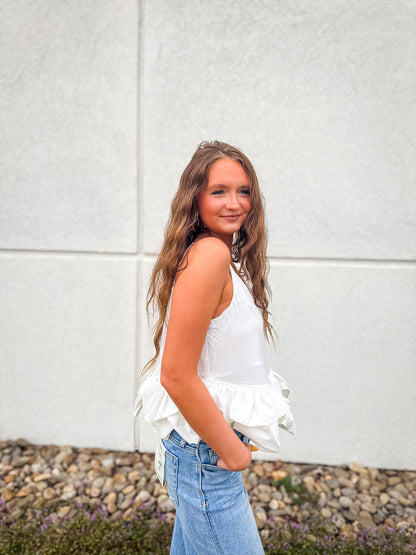 Darling White Bubble Top