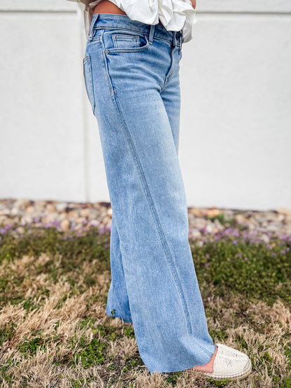 Hidden - Nori Forward Seam Mid Wide Leg Jeans