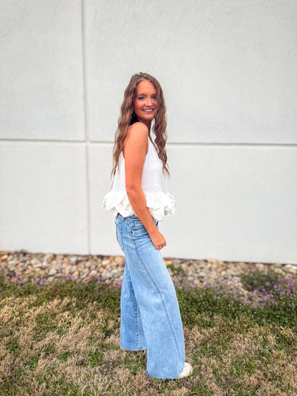 Darling White Bubble Top