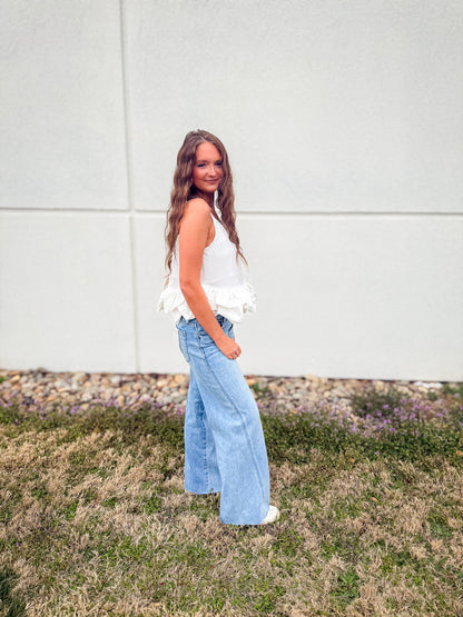 Darling White Bubble Top
