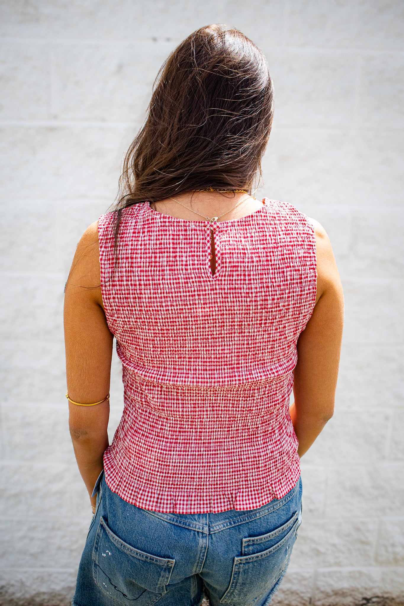 Scarlett Red Gingham Top