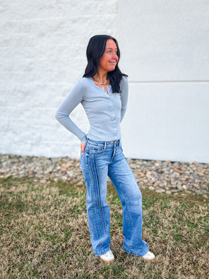 Free People - Going Places Cardi - PEARL BLUE
