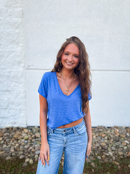 Free People - Take 2 Tee - CORNFLOWER COMBO