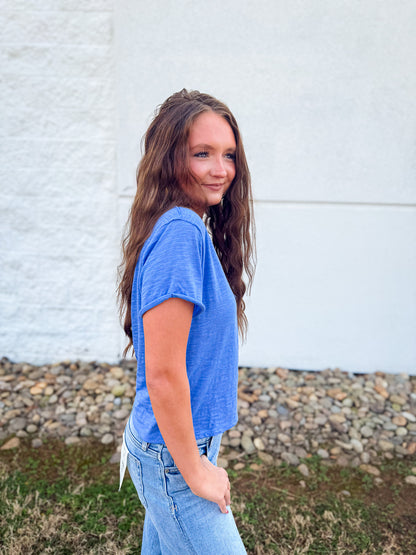 Free People - Take 2 Tee - CORNFLOWER COMBO