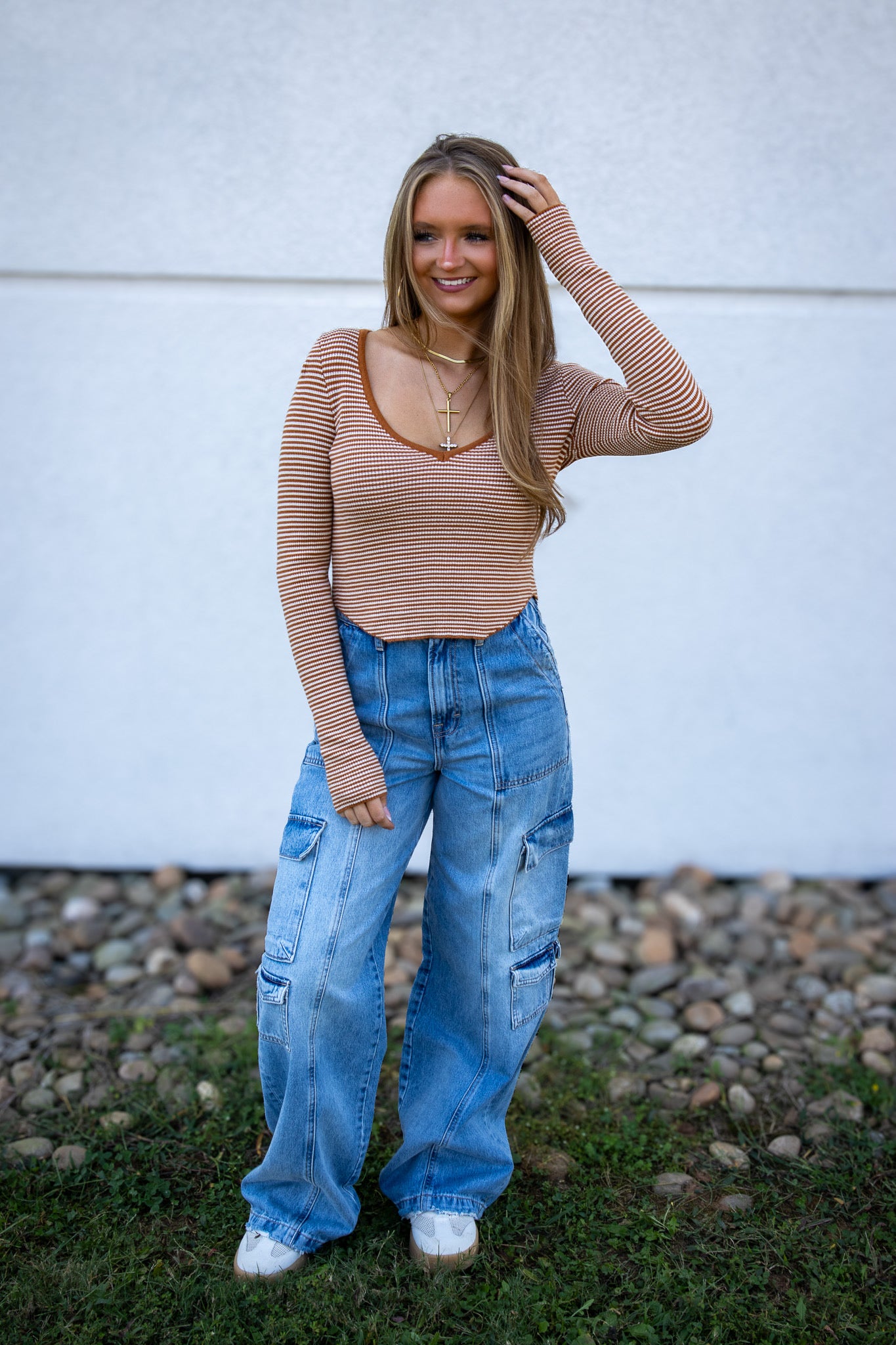 Warm Stripes Long Sleeve Top